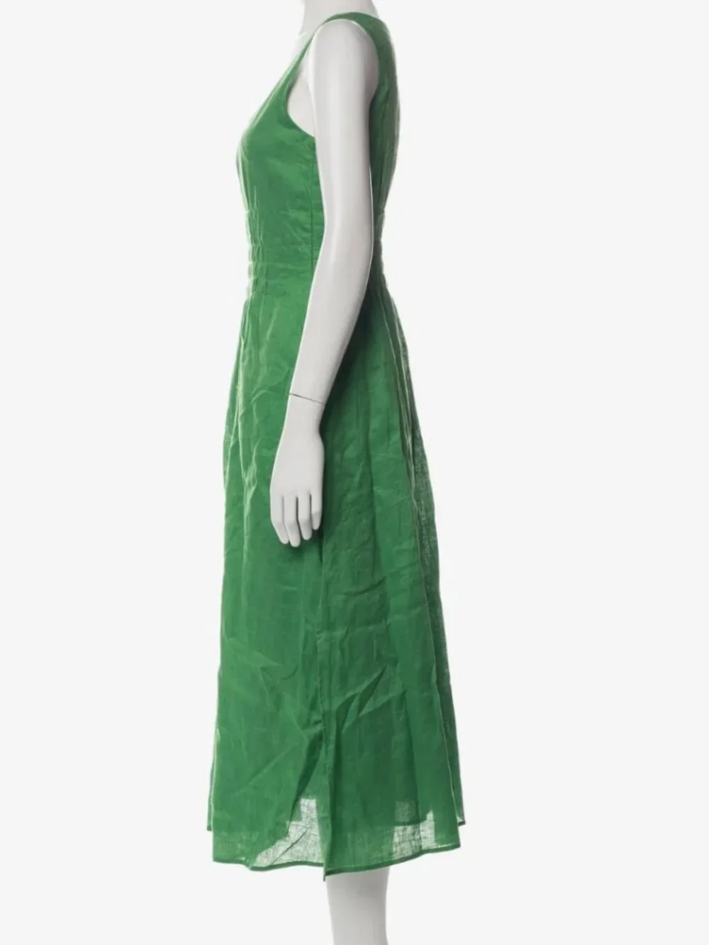 Tory Burch Green Pleated Linen Dress